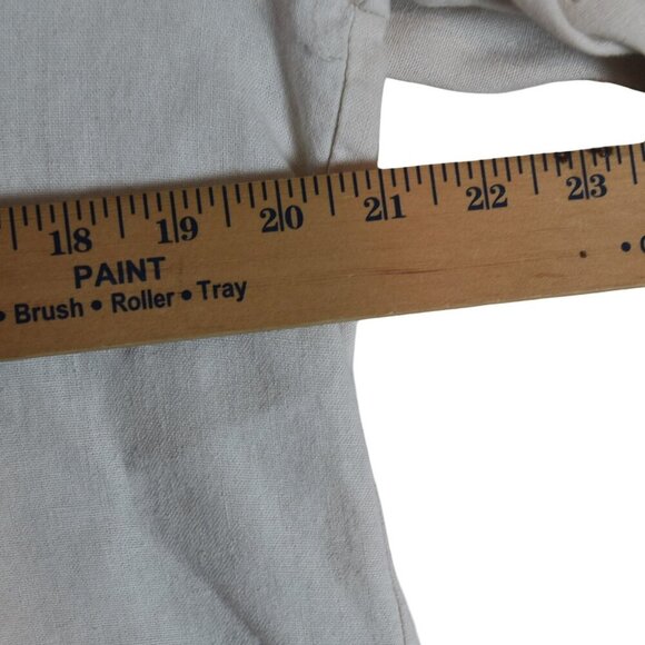 Tahari Linen Blend Embroidered Balloon Sleeve Blouse L Boho Cottagecore - Picture 6 of 8